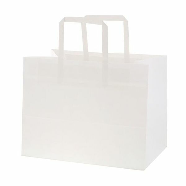 （まとめ買い）シモジマ SWAN 紙袋 Nフラットチャームバッグ 280-1（平手） 晒白無地 50枚 幅280xマチ180x高220mm 003277531 [x3セット] 9,906円