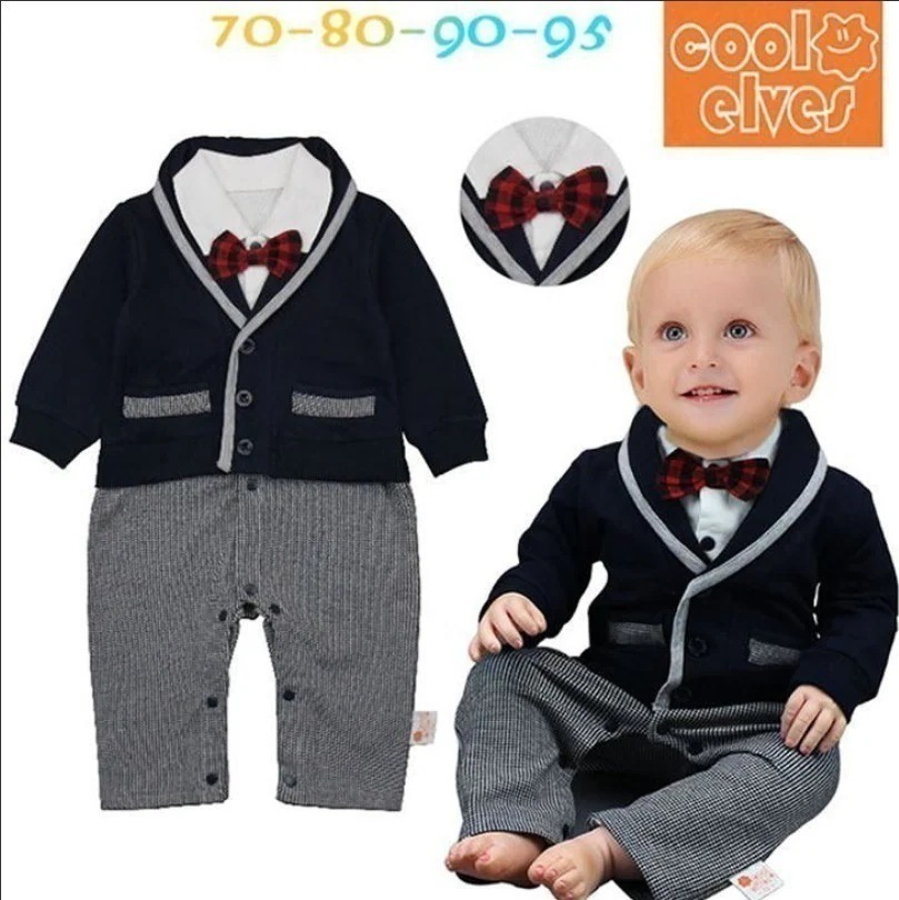 フォーマルスーツ ロンパース ベビー服 男子 子供服 カバーオール 長袖 蝶ネクタイ 結婚式 誕生日会 出産祝い お宮参り 70cm 80cm 90cm 95cm