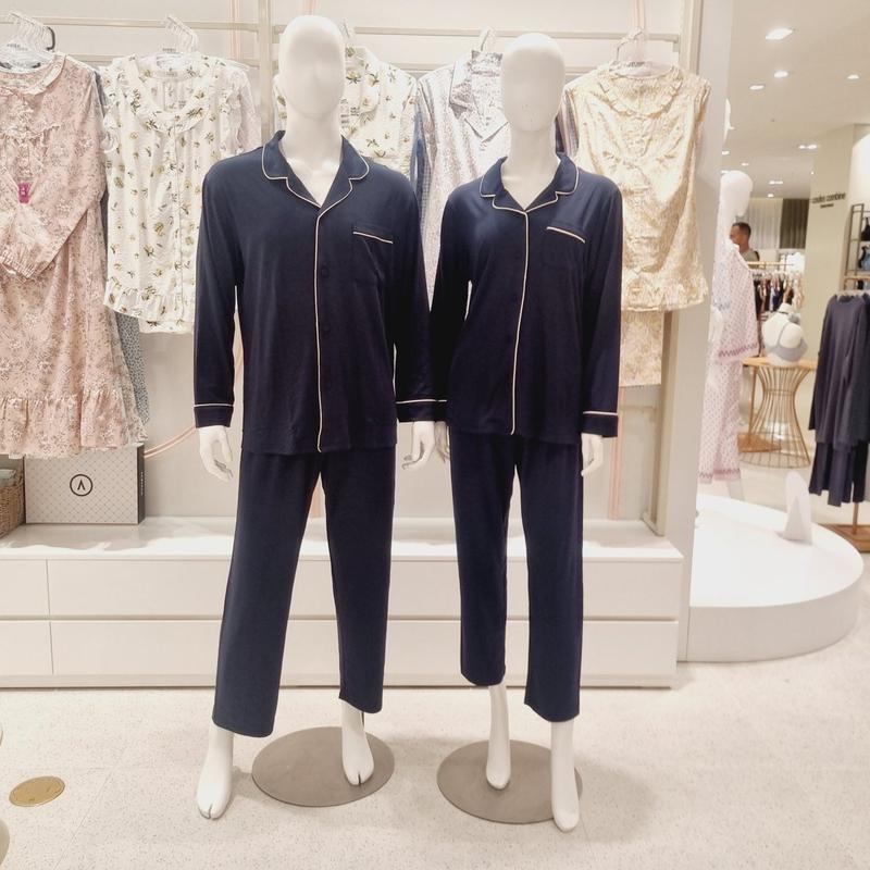 サイロモダールスパン ソリッド カップルパジャマセット WP8868AMP8868A_s