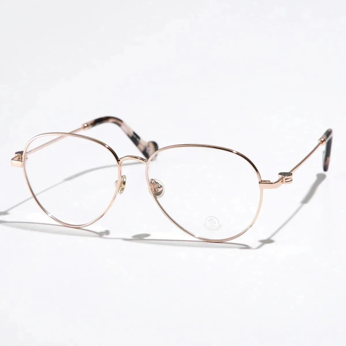 MONCLER モンクレール メガネ ML5068 レディース ボストン型 メタルフレーム フルリム めがね 眼鏡 伊達メガネ ロゴ アイウェア 033 【mega】