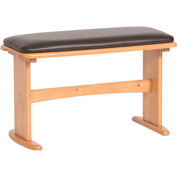 ダイニングベンチチェア/スツール 幅69cm ナチュラル バター 木製脚 張地：合成皮革/合皮 コンパクトサイズ 9,145円