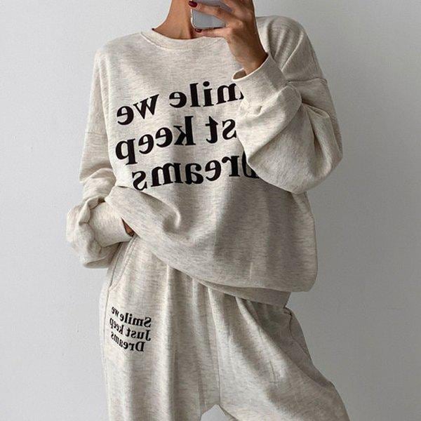 Hスタイル(SET)ジャストセット 秋 レディース トレーニングウェアセット 長袖 スウェットセット パンツセットアップ