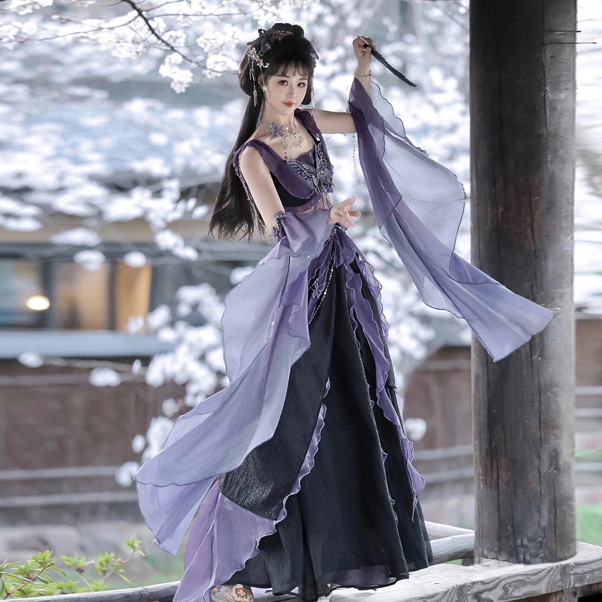 送 料 無 料正規品デザイン幻夜舞西域胸衣羽袖ハーフスカート服セット女