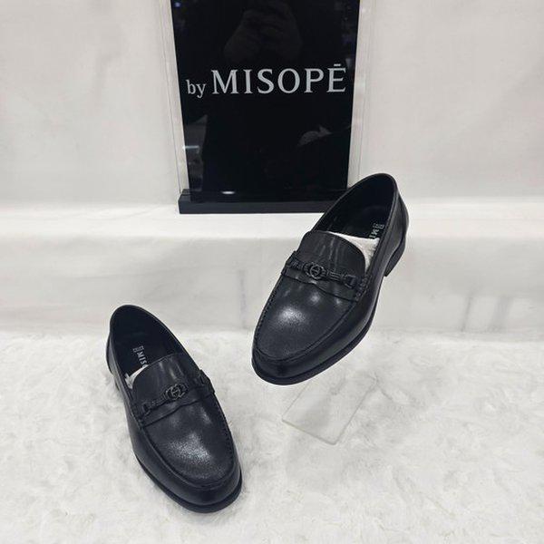 By 男性 バンド装飾ローファー 122HT439SD201 BLACK 1 JJ