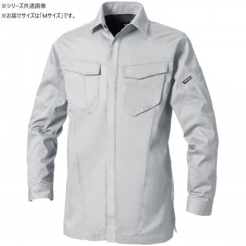 桑和 3008-02 長袖シャツ Mサイズ シルバーグレー（22）