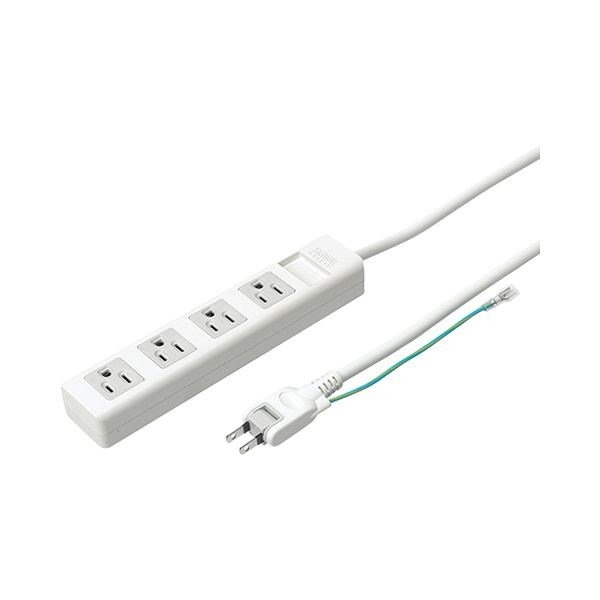 （まとめ） TANOSEE OAタップ マグネット付 3P/4個口 2.5m 1個 [x10セット]