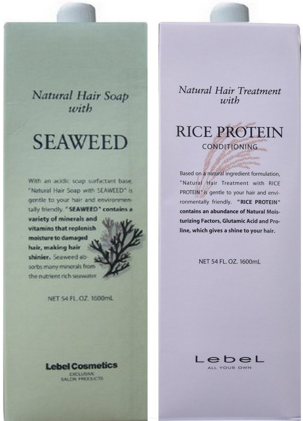 ナチュラルヘアソープ&トリートメント モイスチャライジング Lebel ルベル ナチュラル ヘアソープ SW シーウィード 1600ｍｌ ＆ トリート RP ライスプロテイン 1600ml セット