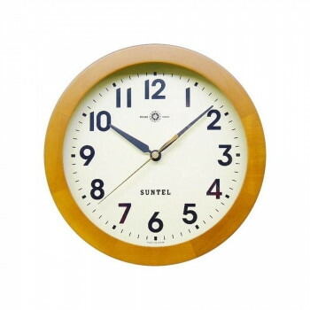 さんてる クォーツ 日本製 天然木スタンダード掛け時計（アラビア文字）ブラウン QL726A-BR