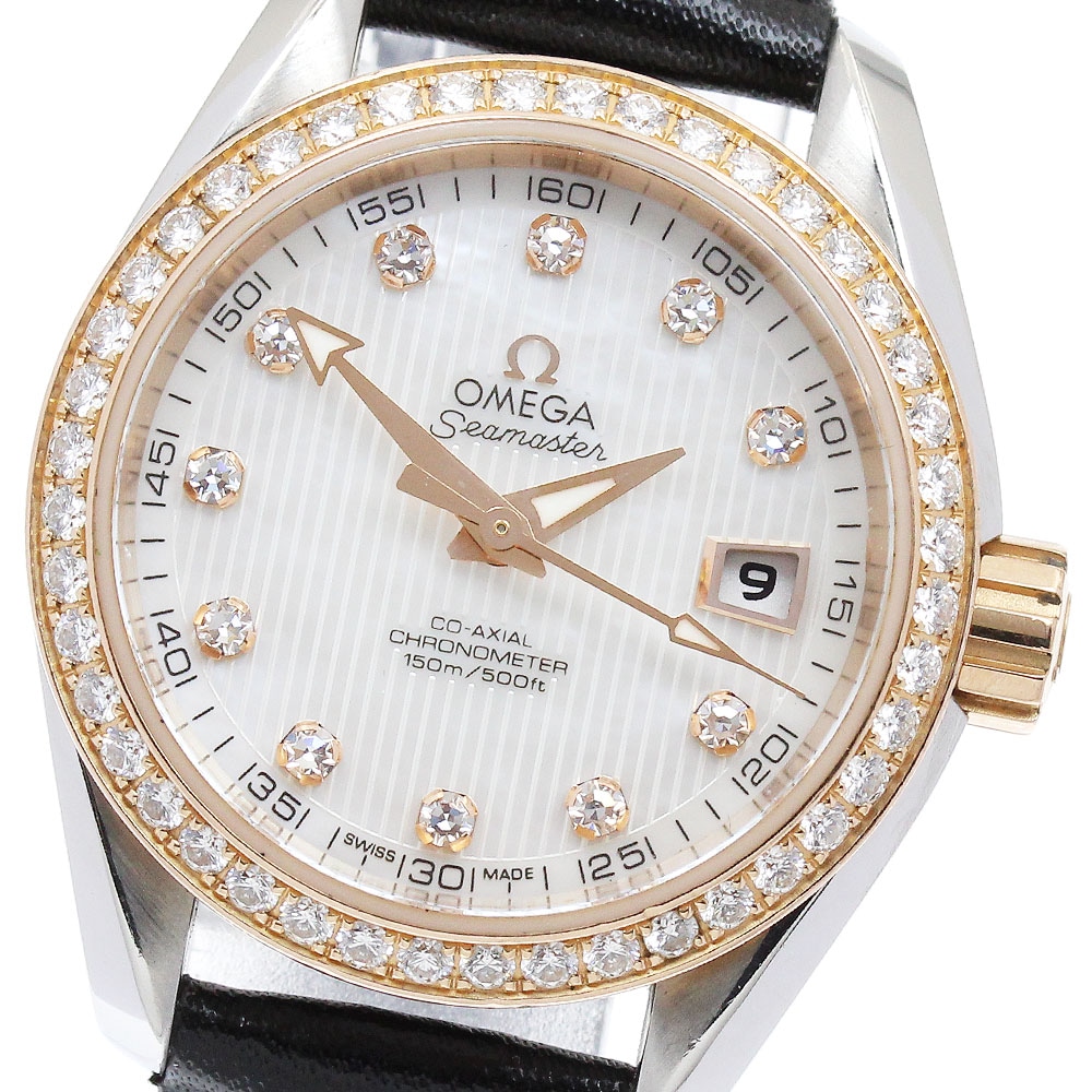 オメガ OMEGA 231.28.30.20.55.002 シーマスター アクアテラ ダイヤベゼル 11P 自動巻き レディース _888234【中古】