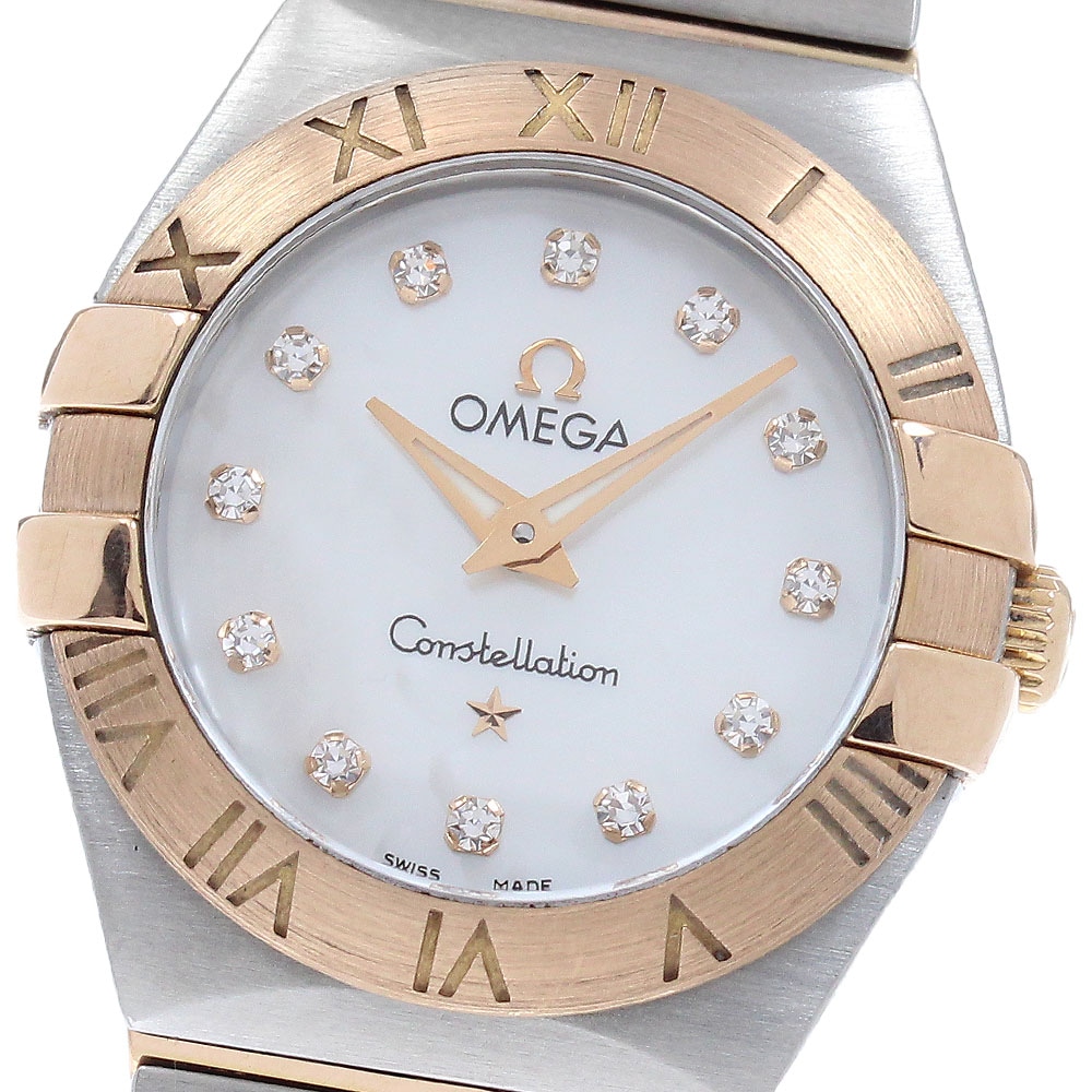 オメガ OMEGA 123.20.24.60.55.001 コンステレーション ブラッシュ 12Pダイヤ クォーツ レディース 良品 保証書付き_957850【中古】