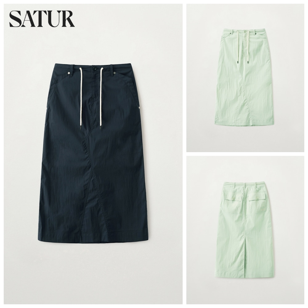(W) Parachute Long Skirt
