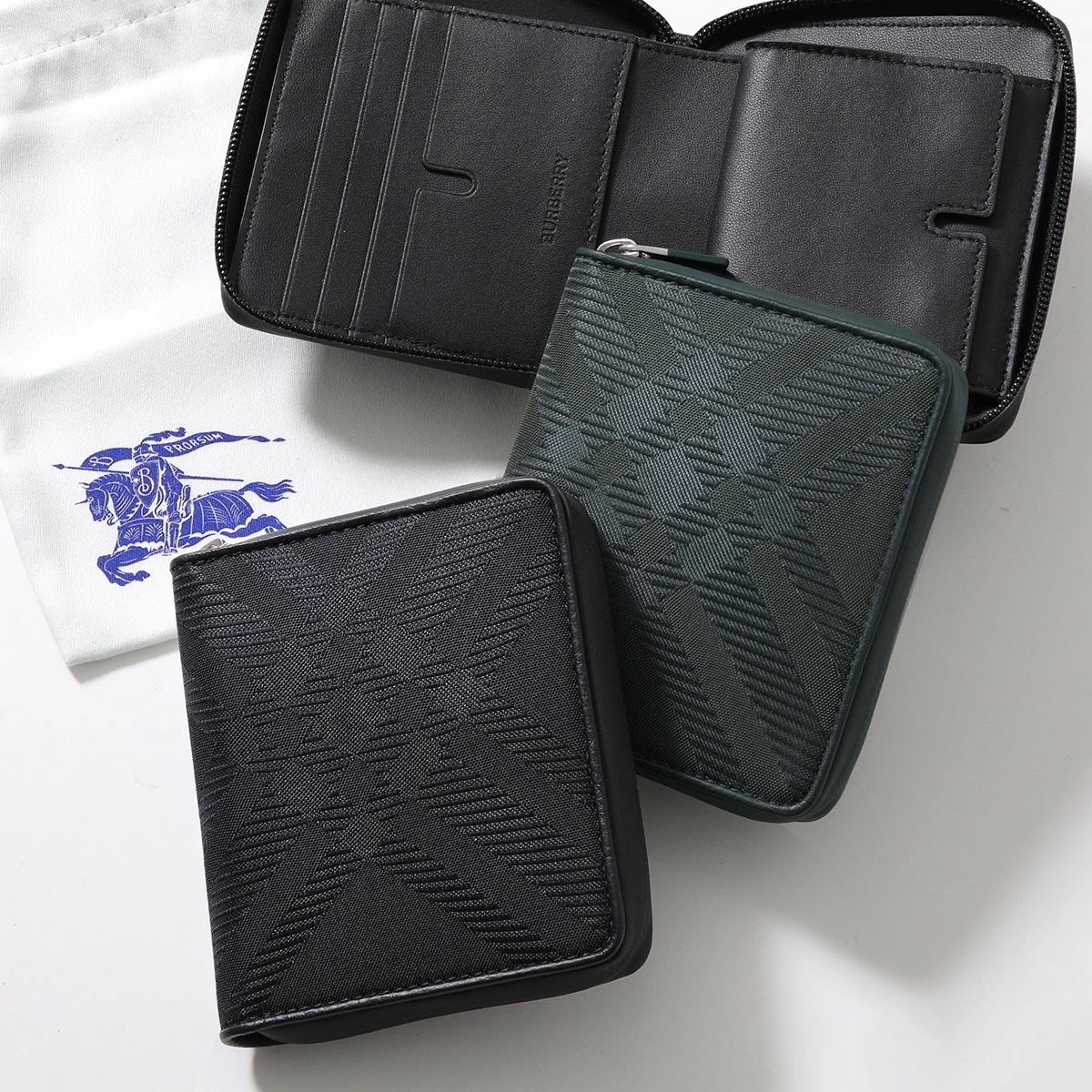 BURBERRY バーバリー ラウンドファスナー二つ折り財布 MS ZIP WALLET MD NJ2 8080737 8083404 メンズ ミディアム チェックジャカード カラー2色