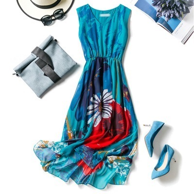 ワンピース ドレス キャミソール 膝下 ミモレ ミモレ丈 ロング ロング丈 7分丈 袖なし ノースリーブ Uネック ラウンドネック セミフレア チュール シフォン 薄手 かわいい 大人可愛い きれいめ