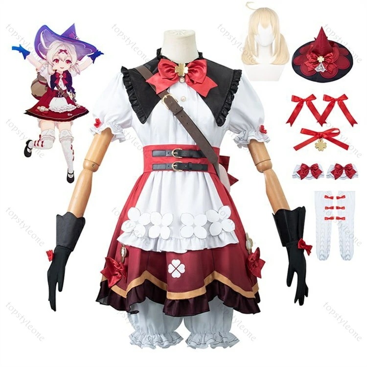 ウイッグ付き 原神 クレー Klee コスプレ衣装 魔女服 原神 げんしん ヒロイン かんう Shenhe HEYTEA コラボ ハロウィン クリスマス 制服 大人 子供 男子 女子 イベント 人気