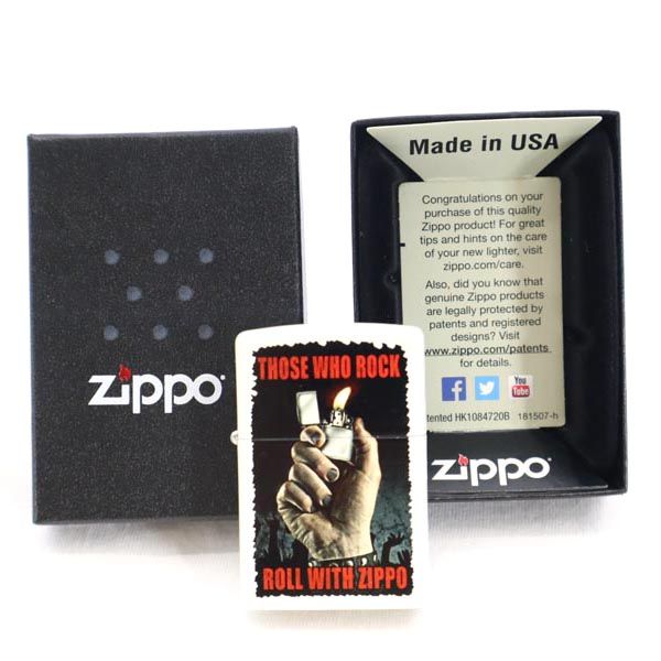 ジッポー 2015年 USA製 オイルライター ホワイト ZIPPO メンズ