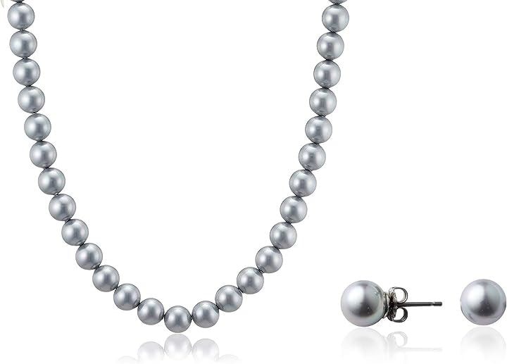 人工真珠 ナチュラル パールネックレス 冠婚葬祭 日本製( ［04-02］ ［グレー］ ［ピアスセット］, ［03］ 全長45cm) 9,216円