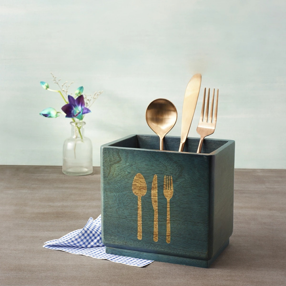 ブルーウッド ユーテンシルホルダー / Blue Wood Utensil Holder (送料無料 Free Shipping)