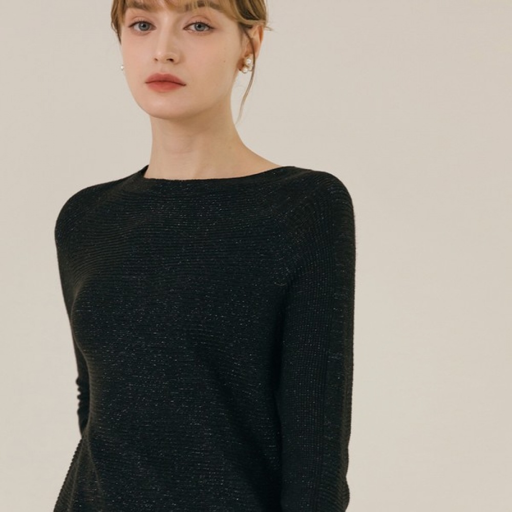 (マックスカルティツィオ) メタリックリブ編みラウンドニット