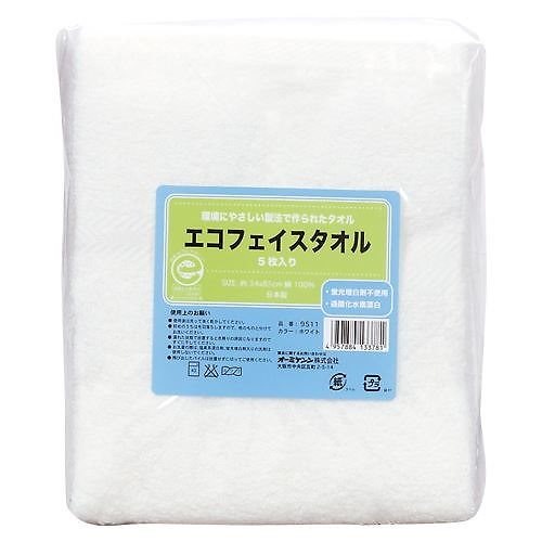 Qoo10] オーミケンシ エコフェイスタオル5枚入り