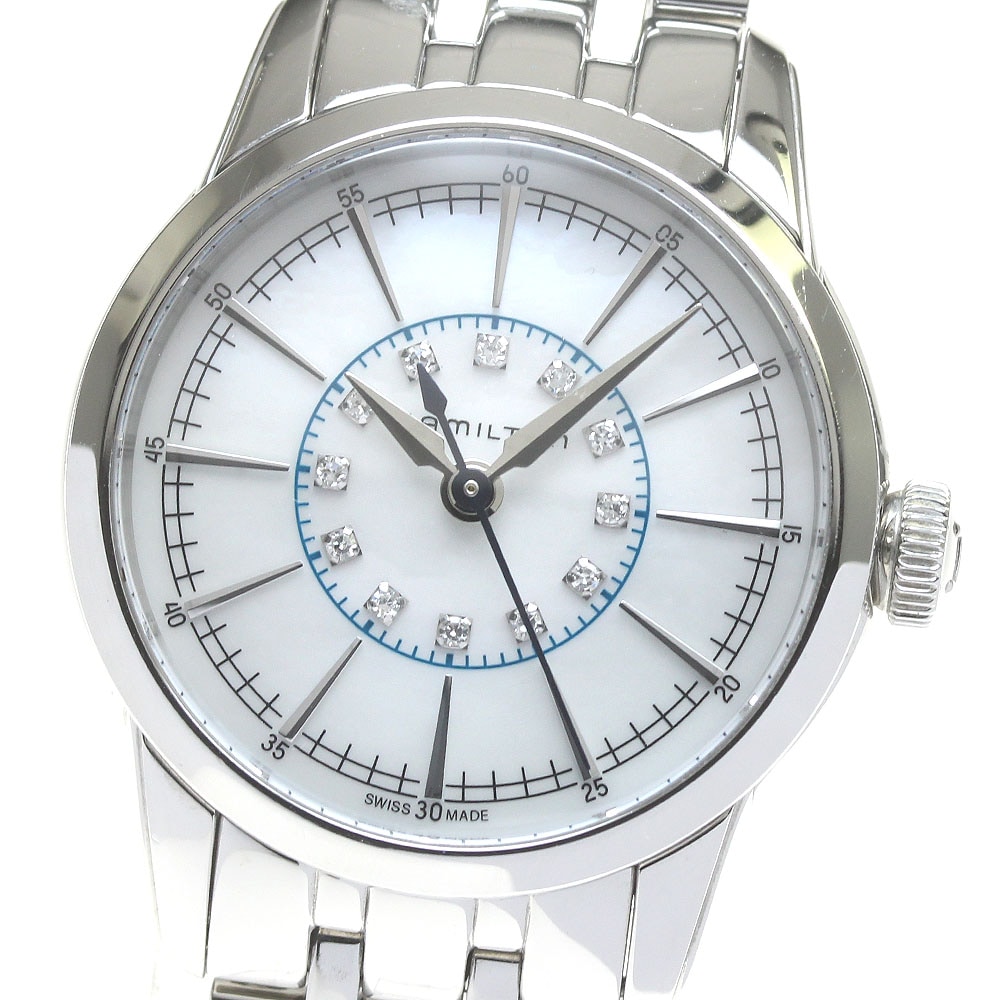 ハミルトン HAMILTON H403110 レイルロード 12Pダイヤ クォーツ レディース 良品 _861017【中古】