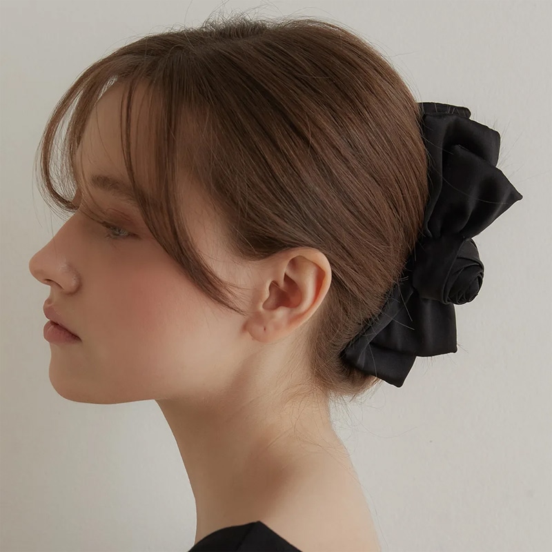 ロゼット リボン ヘア クロー クリップ Rosette claw