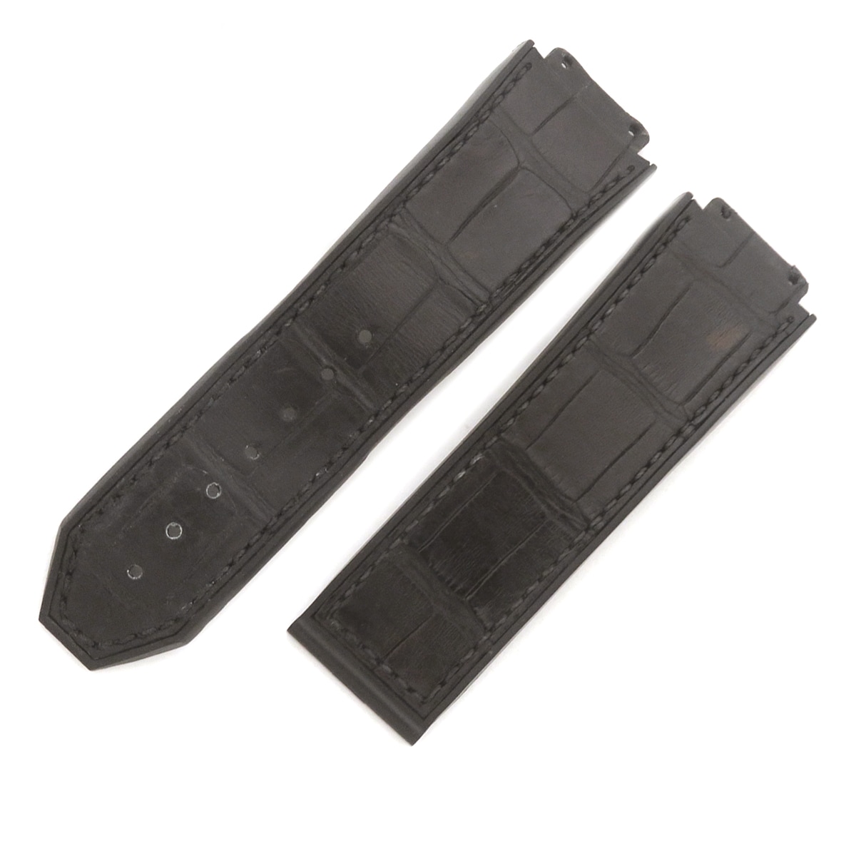 ウブロ HUBLOT 腕時計パーツ クラシックフュージョン 521用 クロコ×ラバーバンド クロコダイル ラバー ブラック 純正 替え ベルト ストラップ 本革 26mm ブラック 黒 【中古】