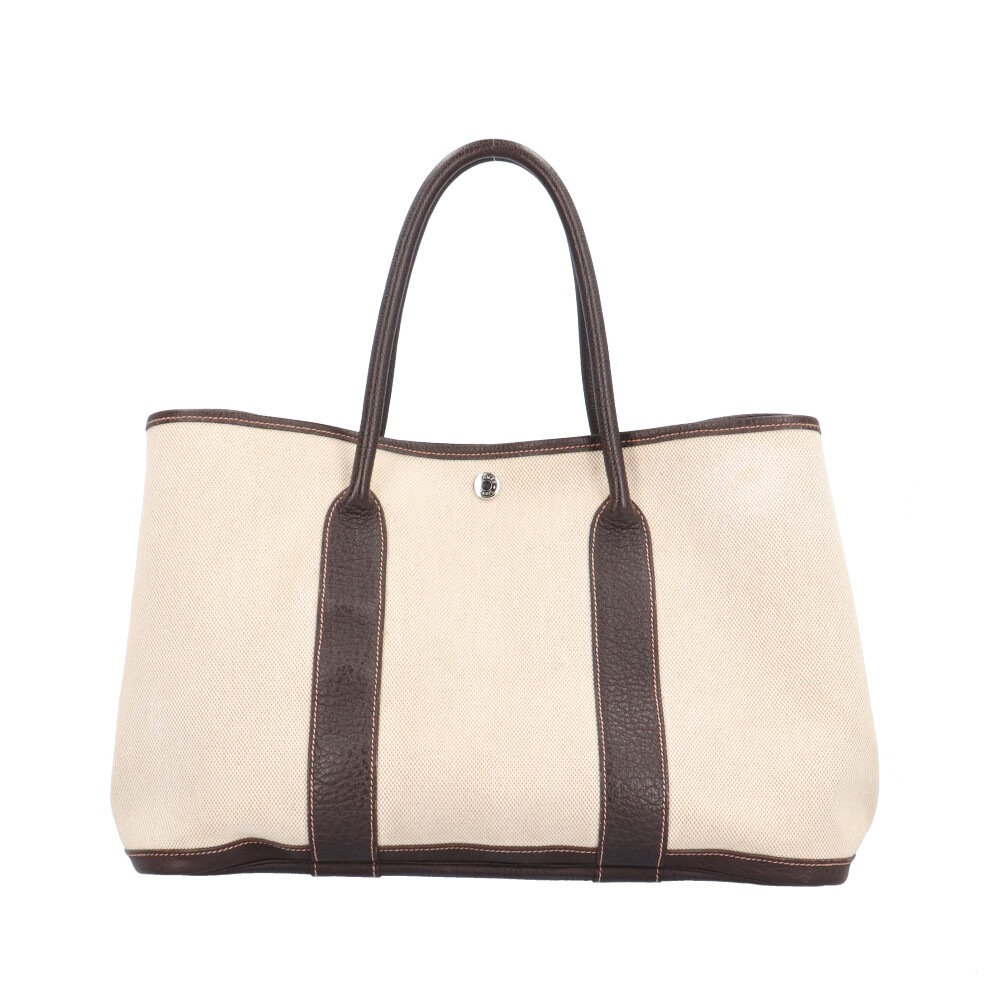 エルメス ガーデンパーティPM トートバッグ トワルアッシュ ベージュ HERMES 中古