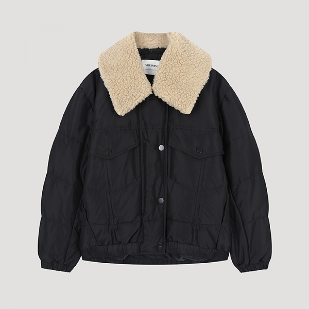 (SHS MISS) ブックリーパーカラーダックダウンジャンパー_SSDJPO42120_BK