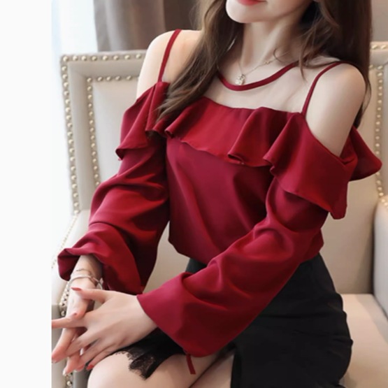 レディース トップス カットソー 長袖 オープンショルダー キャミソール スクエアネック 襟なし フェミニン フリル 大人可愛い きれいめ シンプル おしゃれ かっこいい こなれ感 ラフ ガーリー