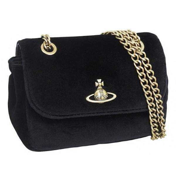 ヴィヴィアンウエストウッド バッグ レディース ショルダーバッグ ベルベット ブラック SMALL PURSE CHAIN 5C01000BWW00ZLN401 VIVIENNE WESTWOOD