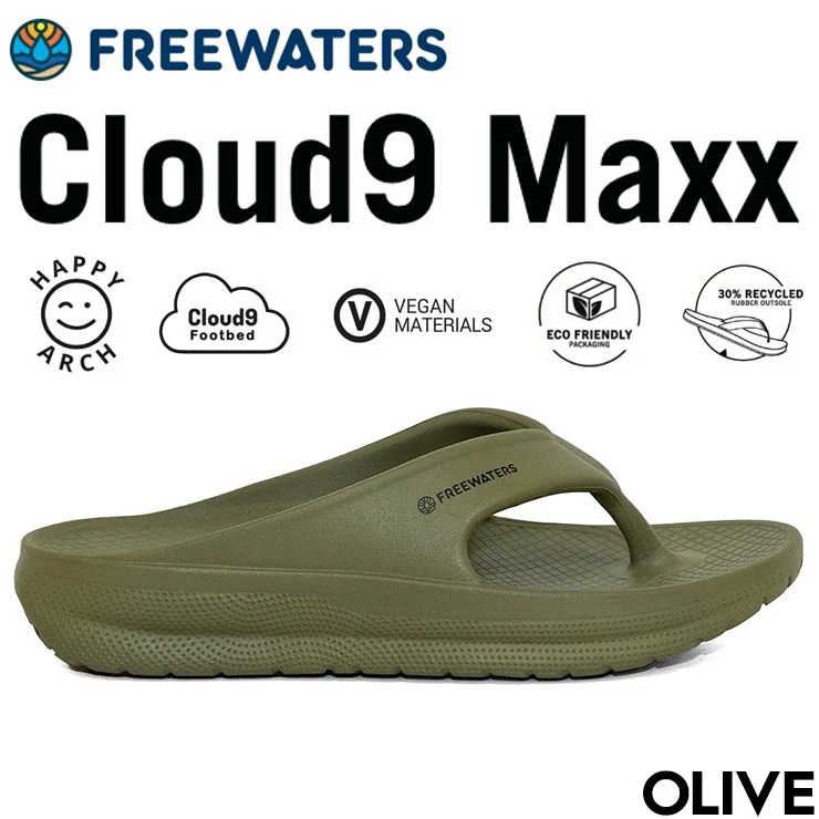 サンダル アウトドアサンダル リカバリーサンダル ビーチサンダル トングサンダル freewaters フリーウォータース Cloud9 Maxx MO-083 BLK 日本代理店正規品