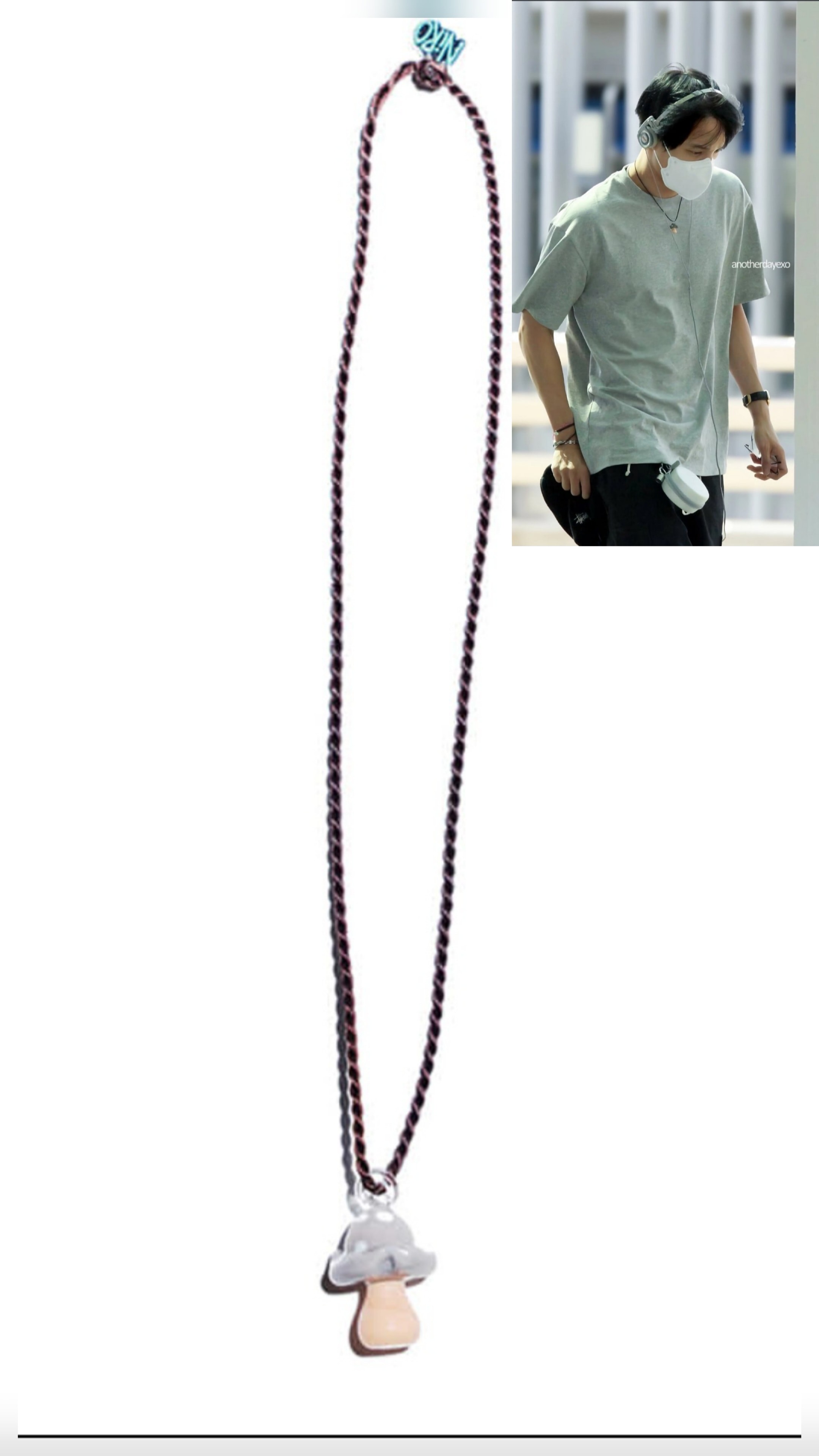 Niro serendipity/EXO wear/iLOVE MUSHROOM NECKLACE(POLY TWiST STRAP) #105