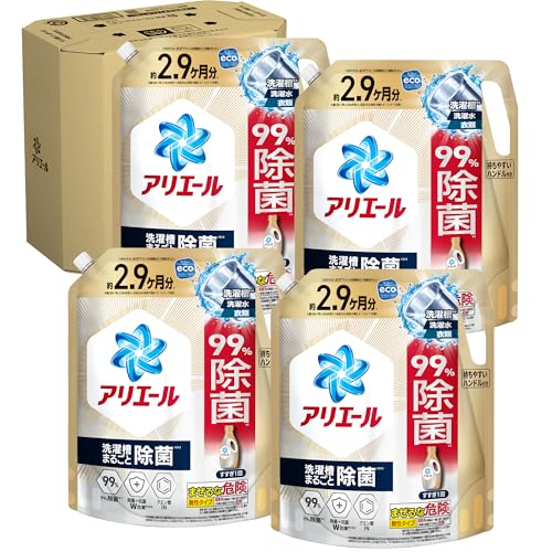 アリエール 洗濯洗剤 液体 超抗菌プレミアム 洗濯槽まるごと除菌 スッキリひかえめな香り 詰め替え 2210gｘ4袋 [大容量] [ケース品]