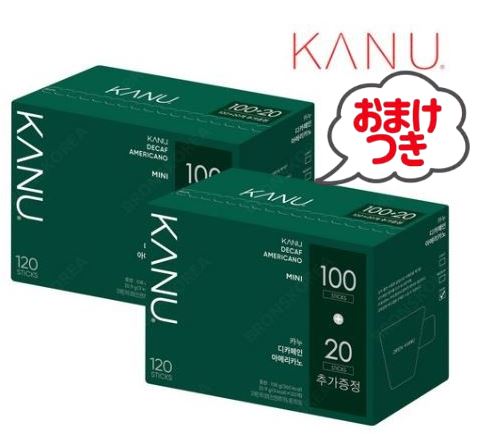【正規品】1+1,ミニ デカフェインアメリカーノ0.9g ,120個入り, デカフェコーヒー, kanu 韓国コーヒースティックタイプ カフェインフリー,アメリカーノ
