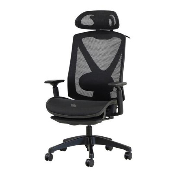 Netforce DF-1HR-W-BK ブラック ダイナミクスフィットチェア ヘッドレスト付き ハンガー付き メーカー直送