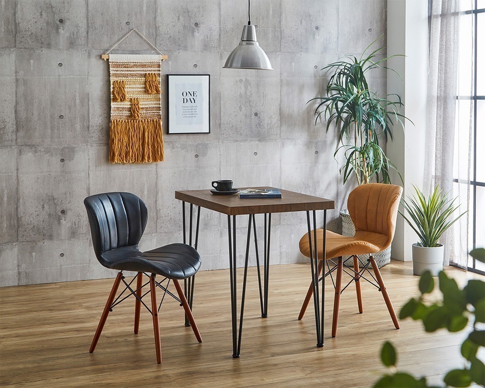 ダイニングテーブルセット 2人用 レザー 木目 おしゃれ 北欧モダン 机 デスク ミッドセンチュリー 食卓