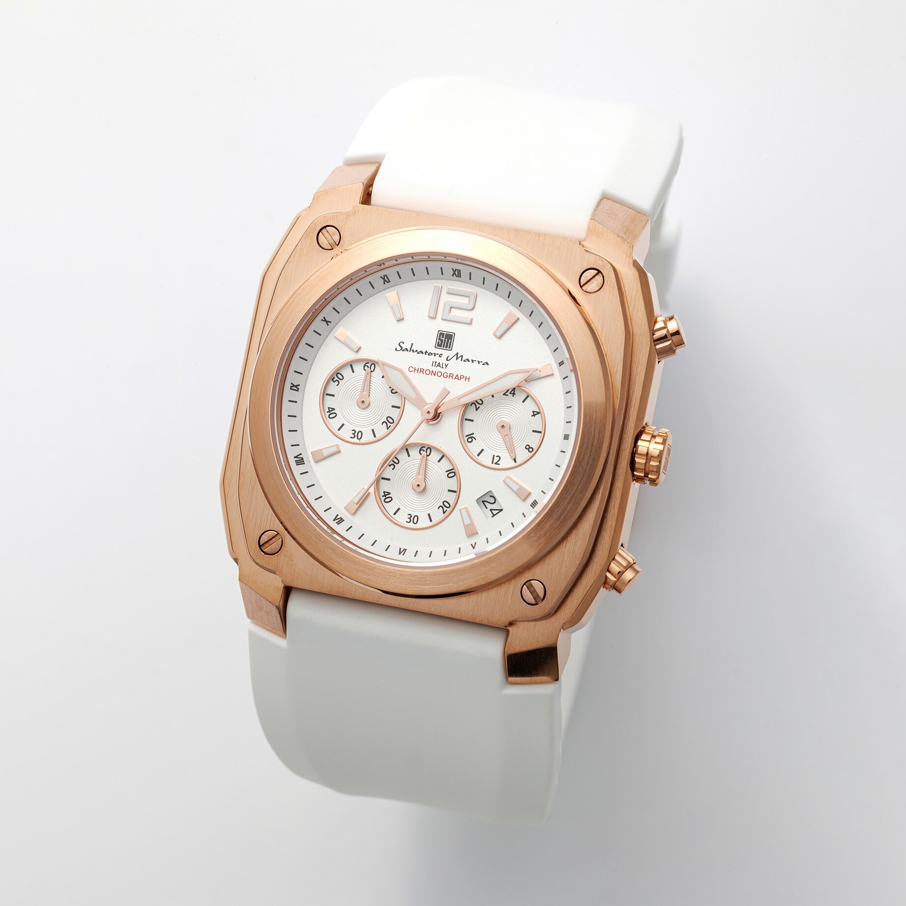 Salvatore Marra サルバトーレマーラ腕時計　クロノグラフウォッチ　SM24109-PGWH 9,728円
