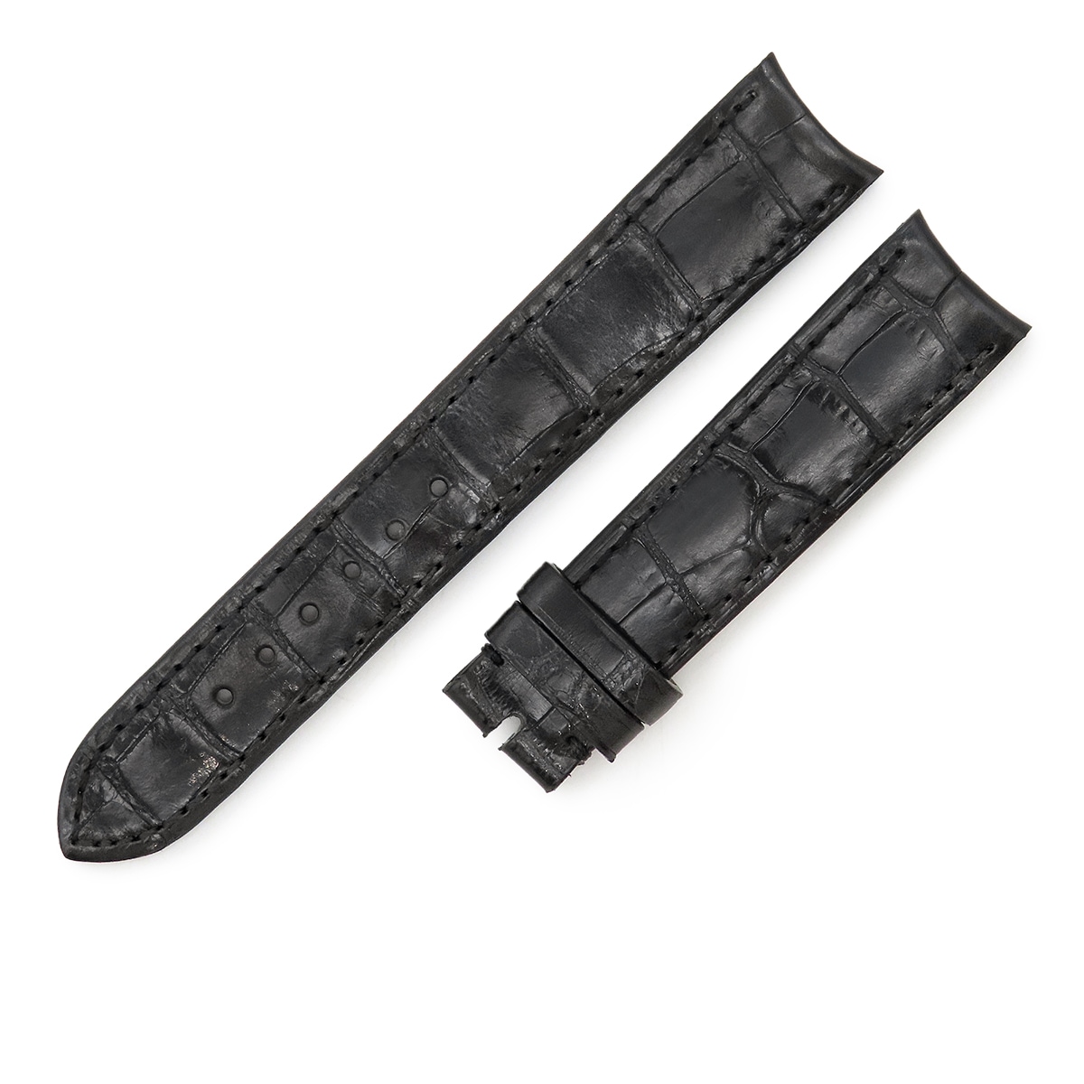 ミレネリー用 クロコベルト メンズ 未使用 純正 バンド ストラップ 18ｍｍ 黒 ブラック