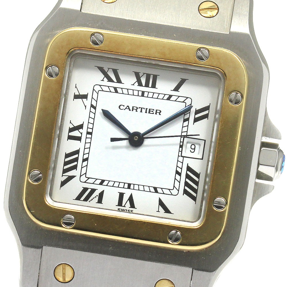 カルティエ CARTIER 81036283 サントスガルベLM YGコンビ 自動巻き メンズ 良品 _862334【中古】