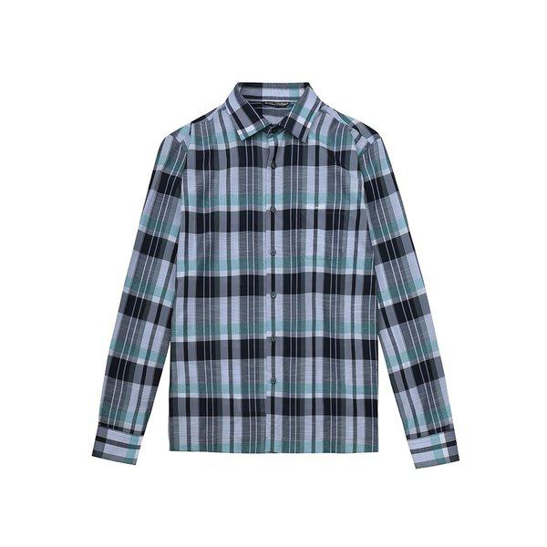 春 ウール混紡 タータンチェック 長袖シャツ CDAA7WS1414