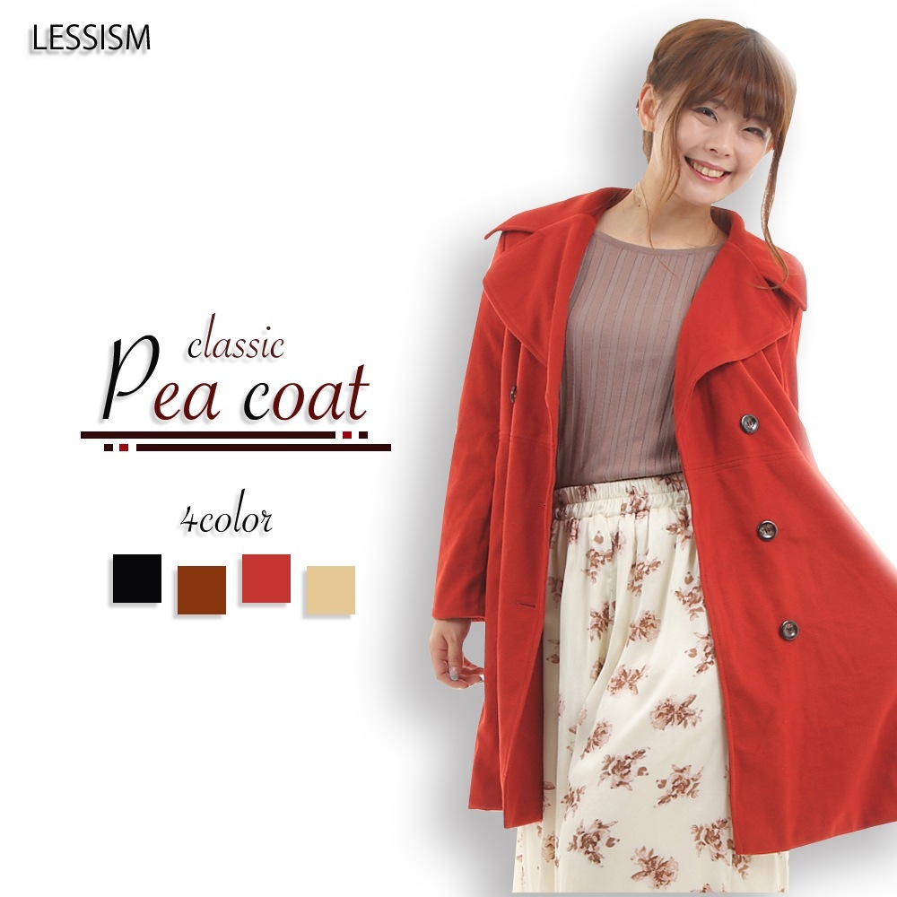 ピーコート レディース メルトンPコート シングル おしゃれ 女子 冬 スクール チェスターコート ダブル トレンチコート 英語 ロング 学生 Pコート 黒 ブランド ネイビー アウター トップス メ