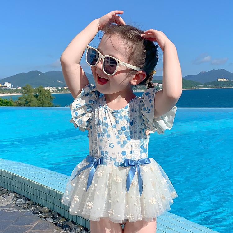 水着女の子の水着子供用水着かわいい水着202 韓国ファッション 韓国子供服用ワンピース水着クラッシュサロン パフュームスカート 水着