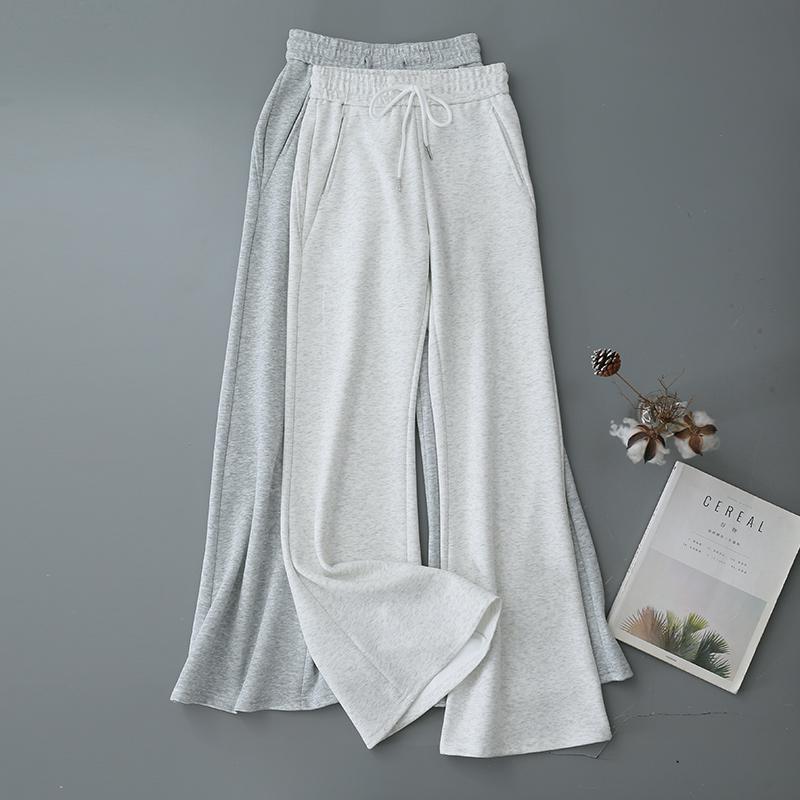 ハイウエスト ウエストゴム フレアパンツ レディース 春夏 カジュアル ベルボトム スウェットパンツ カジュアル ラフ ファッション 大人