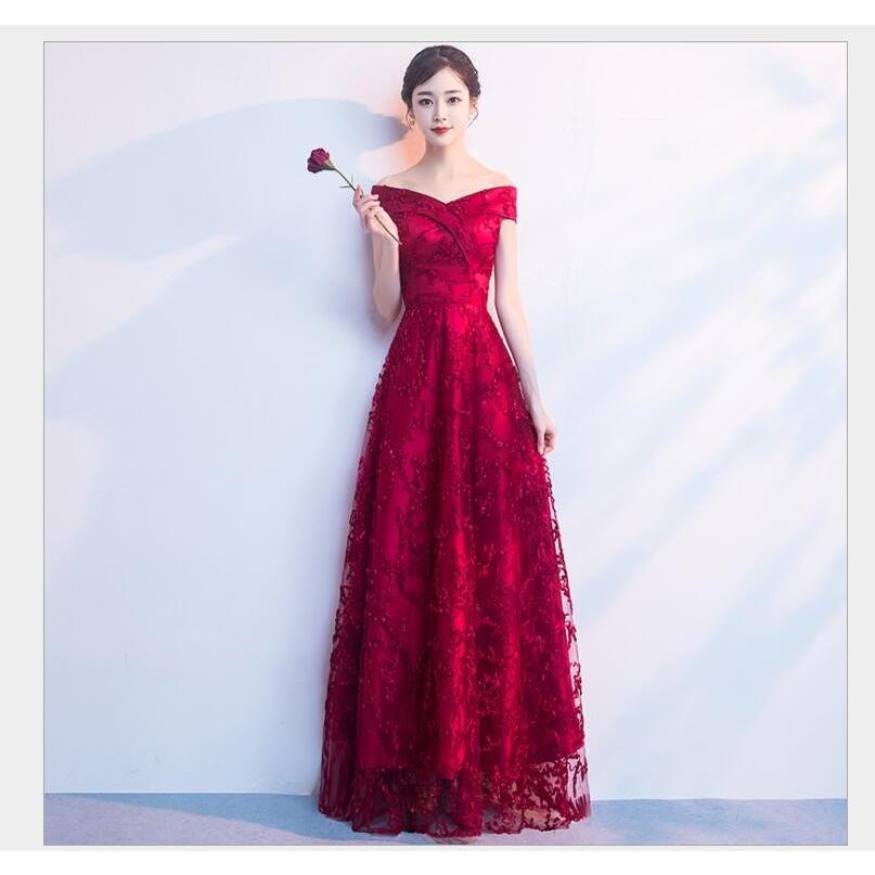 ウエディングドレス wedding dress 二次会 オフショルダー 花嫁 ブライダルドレス 結婚式 披露宴 演奏会 パーディードレス ロングドレス 大人 上品-898