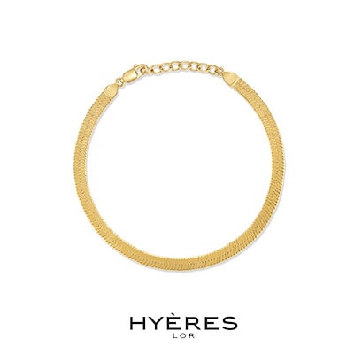 [HYERES LOR] ColombedOr herringbone chain anklet