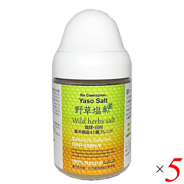 リリアン リ・コエンザイム 野草塩（大ボトル）150g 5個セット 岩塩 焼塩 還元力