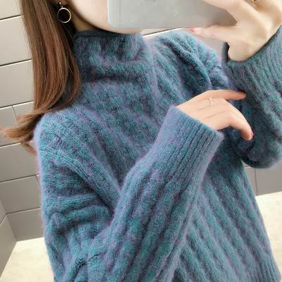 冬 タートルネック セーター トップス セーター プルオーバー 上着 ミディアム丈 袖あり 長袖 タートルネック 襟なし ストレート レギュラー ヘッジング 編み込み 伸縮性 ウール 厚手 カジュアル