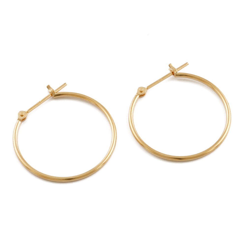 フープ パイプ リング 1×20 ピアス 18金 K18ゴールド 新品