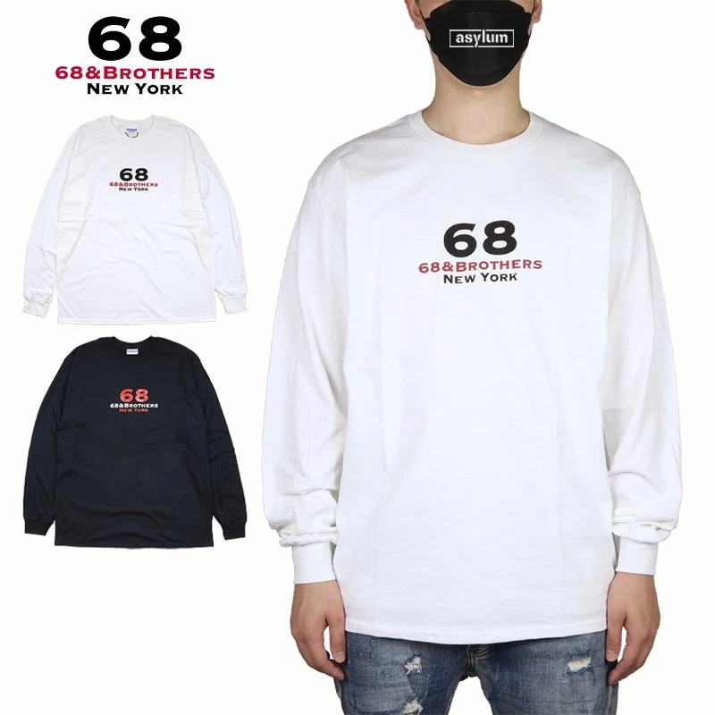 ロンT 68アンドブラザーズ Tシャツ 長袖 メンズ レディース ブランド 大きめ 人気 白 黒