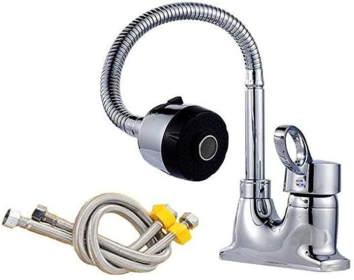 ツーホール式 シャワー 切り替え付き 混合水栓 洗面用 ヘッド 蛇口 シングルレバー 洗面台 SK98(クロムメッキ)